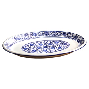 鱼盘家用2025新款大盘子深盘高级感菜盘蒸鱼盘大号椭圆盘陶瓷餐具