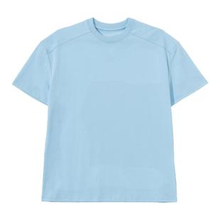 Holocene美式潮牌纯色基础百搭修身正肩短袖百搭简约圆领男款T恤