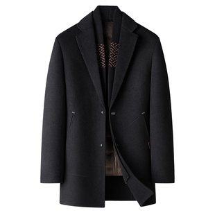 [70%羊毛/鹅绒内胆]梦特娇男士毛呢大衣25秋装商务两穿外套保暖J