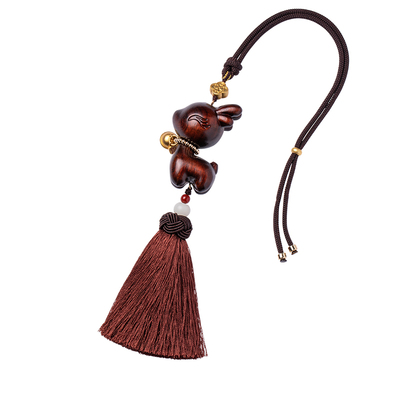 檀木小鹿汽车挂件一路平安相伴