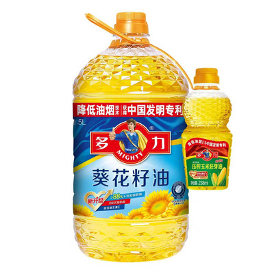 多力葵花籽油5L+238ML压榨玉米油