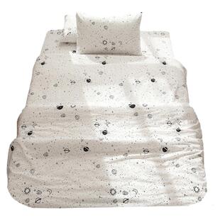 AFISHTANG星空梦幻卡通风全棉床单被套单人双人纯棉被罩床笠枕套