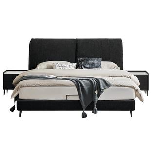 全友家居现代轻奢1.5m单人布艺床主卧室1米8双人床大象耳朵软包床