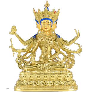 《尊胜家用铜像摆件》铜全鎏金雕花家居饰品客厅玄关装饰品中式