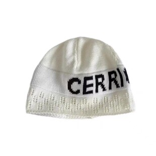 cerric小众字母时髦薄款休闲针织毛线帽子拼色漏网镂空编织瓜皮帽