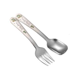 儿童外出餐具便携套装304不锈钢宝宝叉勺吃饭专用元宝辅食勺长柄