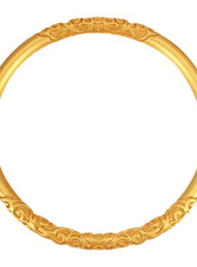 SUKEEW/酥可 新中式复古宫廷风卷草纹时尚百搭仿真黄金手镯女款