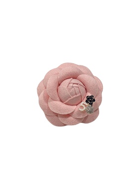 春夏法式甜美粉色山茶花胸针