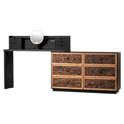 （现货）已夏胧月梳妆台可伸缩复古斗柜一体收纳转角床尾柜高端