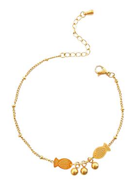 新款 温鉴人鱼泡沫手链女双鱼设计闺蜜手饰品学生韩版个性钛钢不