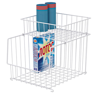 橱柜内收纳筐厨房下水槽置物架双层网格铁艺篮子深柜调料品分层盒