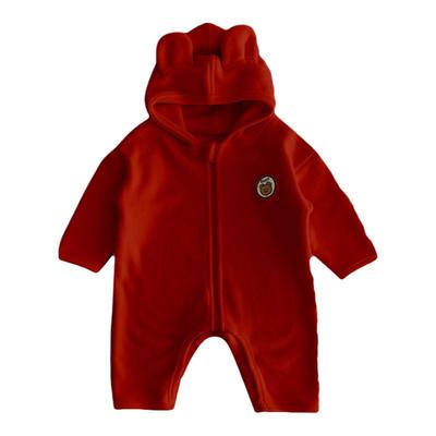 婴儿喜庆红色拜年服连体衣