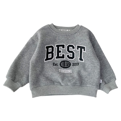 秋冬装中小童加绒卫衣字母上衣潮