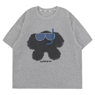 oddtails男童全棉印花短袖夏季新款男大童柔软顺滑耐看耐穿T恤潮