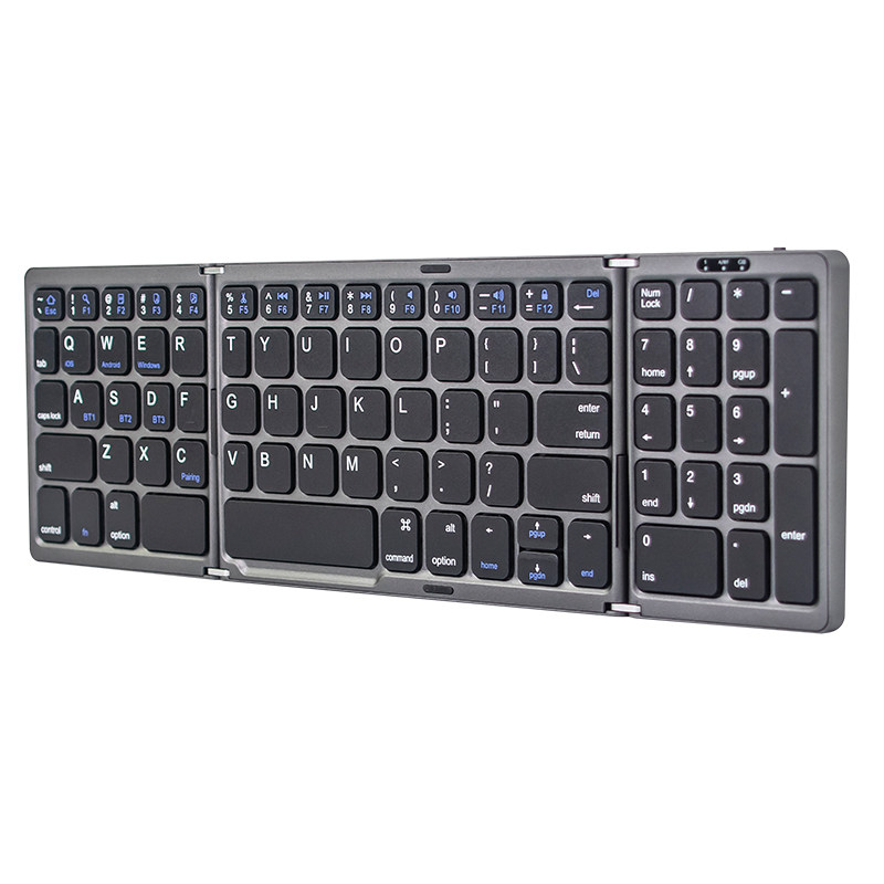 虎克折叠键盘便携三蓝牙无线迷你鼠标套装妙控触摸数字ipadpro适用苹果mini6华为微软小米手机平板电脑笔记本
