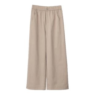 2026夏季新款裤子阔腿裤女薄款宽松直筒裤九分裤弹力松紧腰休闲裤