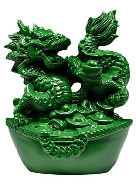 木雕龙摆件新中式家居客厅装饰