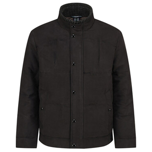 2025冬装OLZEN米色纯色绒面合成革短款鹅绒羽绒服男士羽绒夹克3色