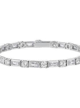 【明星同款】sunshifen Stack系列满钻拼接白金色手链礼物