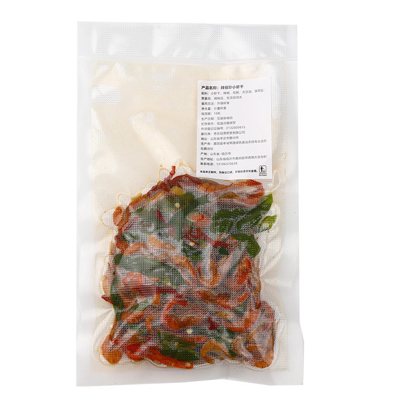 山东特产辣椒炒小虾干农家尖辣椒炒小河虾真空现炒现卖下饭菜即食