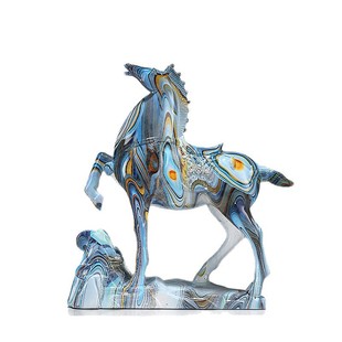 彩色马到功成马摆件高档办公室装饰品玄关客厅电视柜乔迁开业礼物
