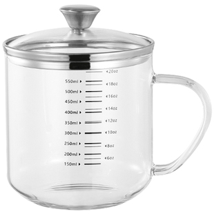 高硼硅玻璃杯带盖刻度牛奶杯家用杯子食品级水杯耐高温豆浆早餐杯