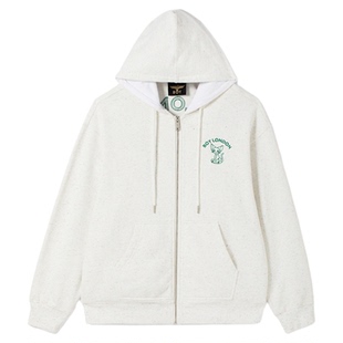 BOYLONDON春季刺绣潮牌情侣风连帽卫衣开衫外套N06020