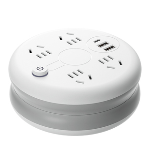 官方正品GN圆形可收纳多功能插座家用伸缩带USB插排插板接拖线板8