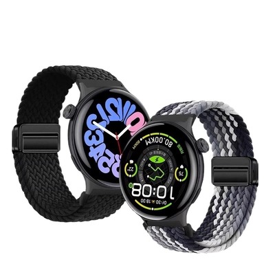适用于vivowatch3/5表带磁吸扣编织回环腕带iqoowatch5智能运动手表watch2星辉版替换带vivowatchgt配件男女
