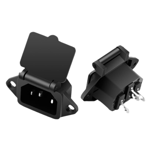 三芯电源插头公头带弹簧防尘盖10A/250V机箱投影仪电脑主机插座