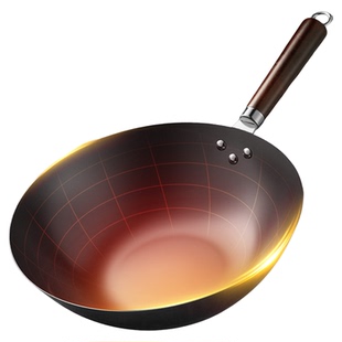 苏泊尔铁锅无涂层炒菜锅家用老式精铁炒锅不易粘电磁炉燃气灶专用