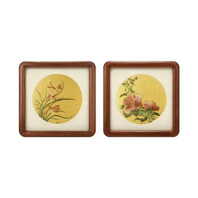 周大生国家宝藏联名|黄金摆件足金兰花版画工艺品投资金贴画相册