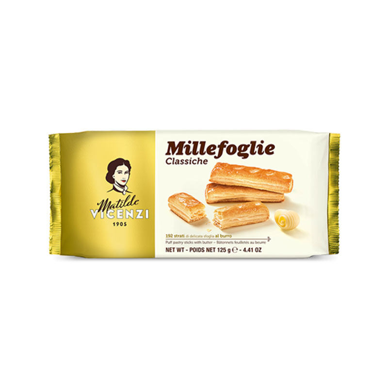 意大利进口Vicenzi维西尼黄油千层酥手指饼干夹心奶欧洲零食巧克