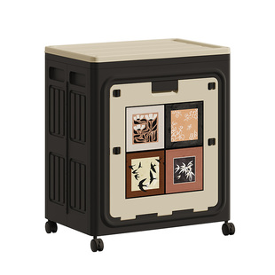 中古风衣服收纳箱大容量家用翻盖被子整理箱可折叠玩具零食储物柜