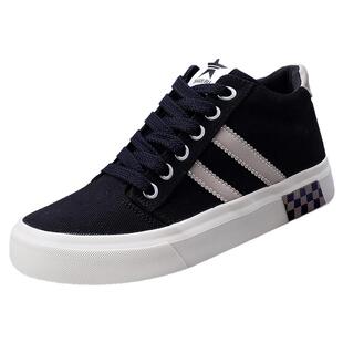 中帮帆布鞋男高帮布鞋高邦男鞋男士休闲板鞋子秋季新款2025韩版潮