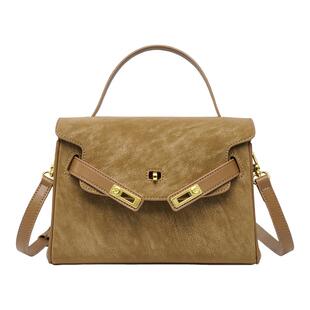 百思图手提包女2026新款女士凯莉包单肩斜挎包包高级轻奢小众女包