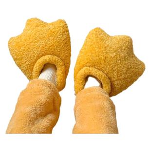 儿童可爱鸭掌亲子毛毛鞋冬季男童防滑室内居家保暖全包跟棉拖鞋女