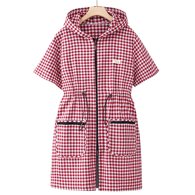 半袖纯棉围裙罩衣工作服女