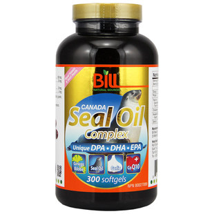 BILL加拿大复合海豹油软胶囊加强版300粒 含辅酶Q10银杏叶维生素E