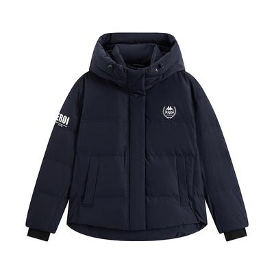 Kappa卡帕女装2025冬季新款复古百搭时尚保暖连帽羽绒服K0F82YY10