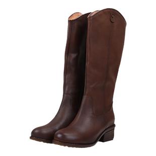 相伴真皮长靴女新款皮靴冬季妈妈女靴民族风骑士靴复古靴子长筒靴