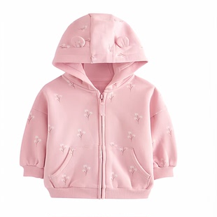 特价清仓儿童连帽拉链衫外套男女童秋冬薄款卫衣休闲宽松长袖上衣