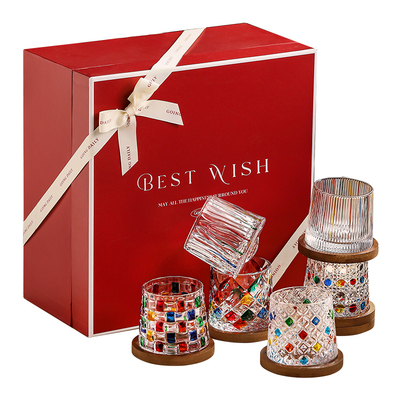 漫时光法式彩绘旋转威士忌杯套装