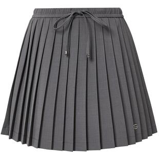 【会员专享】红袖半身裙2025夏季新款女装层次抽绳松紧腰百褶短裙