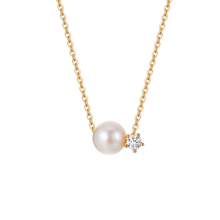 周大生小行星珍珠项链女正圆强光淡水珍珠路路通珍珠项链