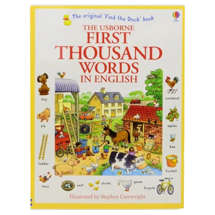 英文原版 The Usborne First Thousand Words in English Sticker Book 1000个英语单词贴纸书 儿童英语读物