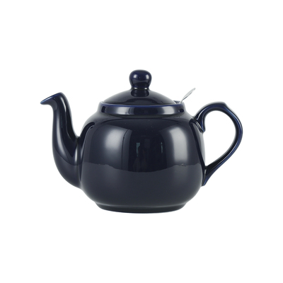 London Pottery 田园1200ml宝蓝色滤网茶壶咖啡厅英式小众泡茶壶