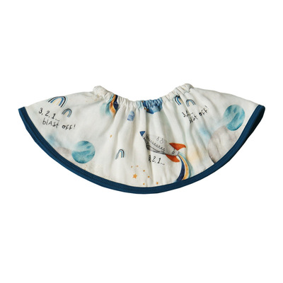 竹棉纱布宝宝围嘴圆形口水巾柔软