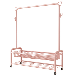 衣架落地挂衣架衣帽架卧室衣服置物架阳台家用客厅带轮移动晾衣架