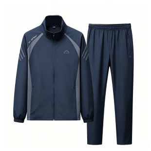 罗蒙品牌爸爸秋装运动服套装男士2026新款中老年人秋季休闲两件套